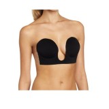 Sutien Push-up Invizibil cu Decolteu Adanc, Fara Bretele, Negru