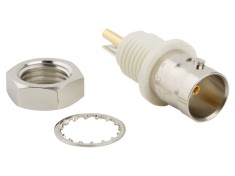 Conector BNC soclu mamă drept 75&Omega; lipire nylon aurit alamă AMPHENOL RF