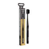 Periuta de dinti Nordics adulti - negru, 6580 peri, maner ergonomic PLA, filamente Nailon DuPont