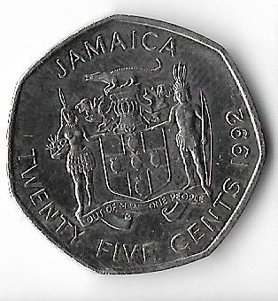 Moneda 25 cents 1992 - Jamaica foto