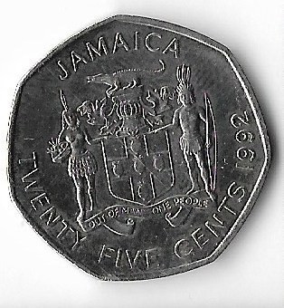 Moneda 25 cents 1992 - Jamaica, Marcus Carvey foto