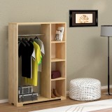 Dulap de haine deschis Nesbyen, aspect stejar, cu bara si 4 rafturi