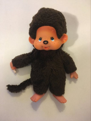 * Monchhichi Kiki Le Vrai Sekiguchi, maimutica maimuta jucarie plus 18 cm foto