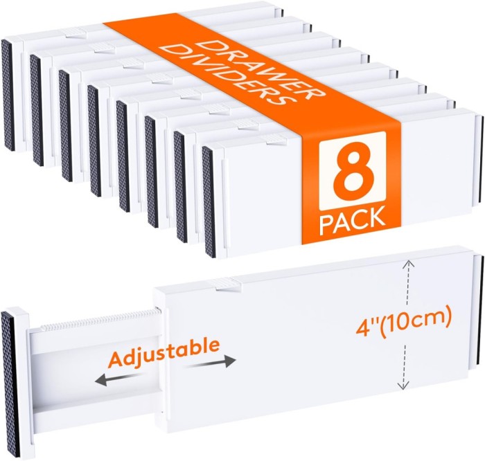 Set 8x Organizatoare reglabile de sertare, ALBE, REDUSE de la 150RON