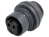 Conector Circular Soclu Mamă 3 PIN Nichelat Buccaneer 6000
