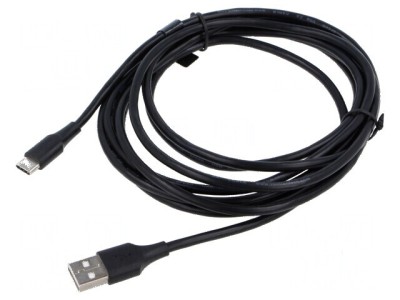Cablu USB 2.0 A la C 3m negru PVC foto