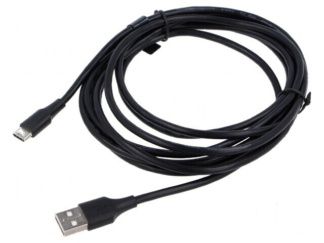 Cablu USB 2.0 A la C 3m negru PVC