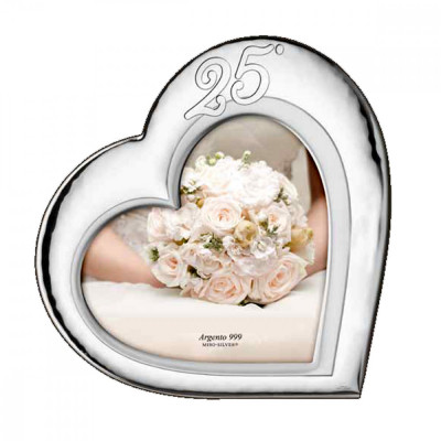 Rama Foto Argint Heart 20&amp;amp;#215;20 cm Nunta de Argint COD: 4305 foto