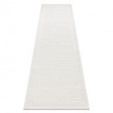 Covor, traversa TIMO 5979 sisal exterior cadru alb, 60x300 cm