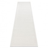 Covor, traversa TIMO 5979 sisal exterior cadru alb, 80x300 cm