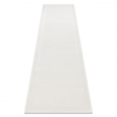 Covor, traversa TIMO 5979 sisal exterior cadru alb, 60x300 cm foto