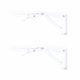 Set 2 suporti pliabili pentru raft, lungime 250mm, alb