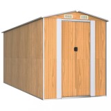 Cumpara ieftin Sopron de gradina, maro deschis, 192x440x223 cm, otel zincat
