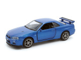Macheta auto Nissan GTR R34 v_spec 2 albastru, pull back, 1:36 Tayumo