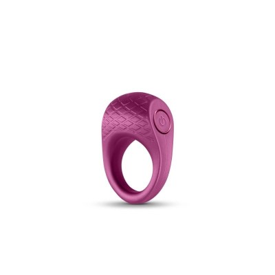 Inel penis cu vibratii Seduction - Levi - Metallic Burgundy foto