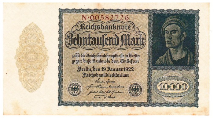 Germania 10 000 10000 Mark 1922 P-72 Seria 00582726