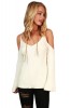 BL994-15 Pulover cu aspect reiat, umerii goi si maneci lungi tip clopot, L, M/L