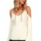 BL994-15 Pulover cu aspect reiat, umerii goi si maneci lungi tip clopot