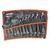 Set chei inelare cotite AMiO 12 piese 6-32 mm din otel crom-vanadiu CRV, profil bihexagonal, pentru atelier, service auto si lucrari de montaj