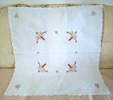 Fata de masa Vintage cu broderie mecanica- Craciun