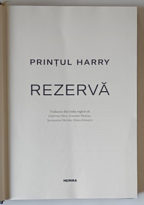 PRINTUL HARRY , REZERVA , 2023 , LIPSA SUPRACOPERTA foto