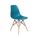 Scaun bucatarie si living Moon, ergonomic, polipropilena, structura lemn, 100 kg, turcoaz