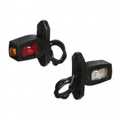 Lampa gabarit auto BestAutoVest 12V/ 24V, cu LED, Rosu- Alb- Galben, 42x86mm, Stanga/ Dreapta, 1buc foto