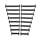 Cumpara ieftin Set 16 sireturi din silicon pentru incaltaminte , elastice, universale si fara legare, negre