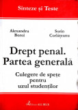 Drept penal. Partea generala Sinteze si teste Culegere de spete pentru uzul studentilor-Alexandru Boroi, Sorin Corlateanu