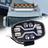 Cumpara ieftin Proiector LED 9&rdquo; 60W 8000LM 12-24V Spot off-road camion cu flash alb/galben