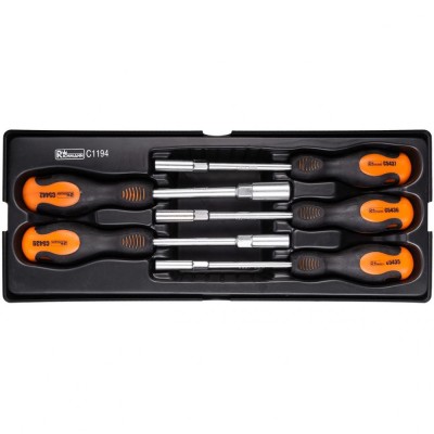 Set surubelnite cu cap tubular, sertar TIP A (385x150 mm) pentru dulap mobil, 6-13 mm, 5 buc, RICHMANN foto