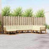 vidaXL Set de canapele de exterior cu pernă 8 pcs Natural și Crem 3367983