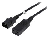 Cablu Prelungitor IEC C14 la IEC C19 2m Negru 10A 250V