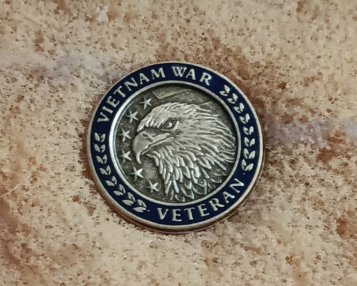 QW9 N 4 - insigna - tematica militara - veteran razboiul din Vietnam Armata SUA