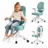 Scaun de birou verde menta, pentru copii max 100 kg, solid, cu suport picioare, 98x65 cm, JollyMag, KO53ZIE