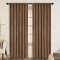 Draperie din catifea cu rejansa, Premium, 150x230 cm, densitate 700 g/mp, Maro