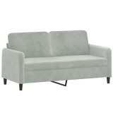 Cumpara ieftin Canapea cu 2 locuri, gri deschis, 140 cm, catifea