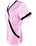 Halat Medical Pe Stil, Roz cu Elastan și cu Garnitură neagra, Model Marinela - XS