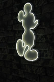Decoratiune luminoasa LED, Mickey Mouse, Benzi flexibile de neon, DC 12 V, Alb, Neon Graph