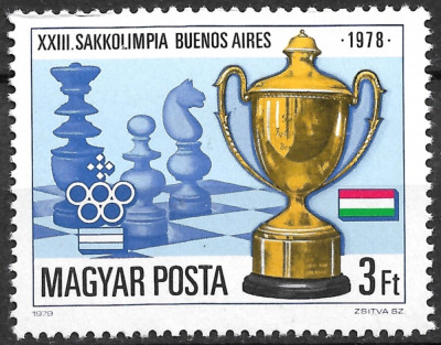 Ungaria - 1979 - Olimpiada de Șah - serie neuzată (T311) foto