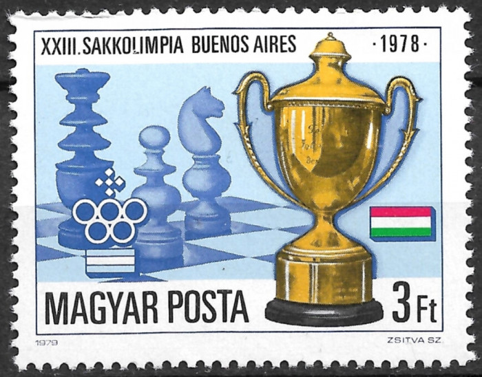 Ungaria - 1979 - Olimpiada de Șah - serie neuzată (T311)