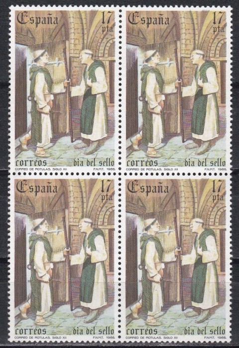Spania 1985 - Ziua Timbrului, Bloc de 4 , MNH