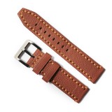 Cumpara ieftin Curea de ceas maro cu textura bizonata - piele naturala - 20mm, 22mm, 24mm -