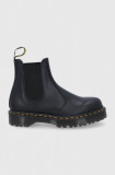 Dr. Martens ghete Chelsea de piele femei, culoarea negru, cu platformă 26205001-Black.Smoo