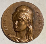 MEDALIE VECHE DE COLECTIE, BRIGITTE BARDOT/ MEDALIE DE BRONZ ,40 mm.