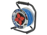 Prelungitor alimentare KERG 3x1,5mm2 bobinat 4 prize PUR albastru