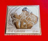 Cumpara ieftin Gambia 2005, Papa Ioan Paul II, timbru din argint/embosat, Mi. 5558/6 Euro,MNH, Nestampilat