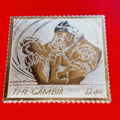 Gambia 2005, Papa Ioan Paul II, timbru din argint/embosat, Mi. 5558/6 Euro,MNH