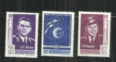 ROMANIA 1962 - PRIMUL ZBOR IN GRUP, VOSTOK 3 SI 4, MNH - LP 547 foto