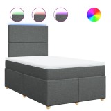 Cumpara ieftin Pat box spring cu saltea, gri inchis, 120x200 cm, textil